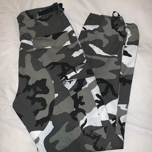 Snow White Grey Camo Army Cargo Pants